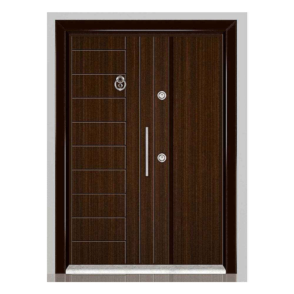 Modern Çizgili Bina Giriş Kapısı - Şıklık ve Güvenlik Bir Arada 002BGK